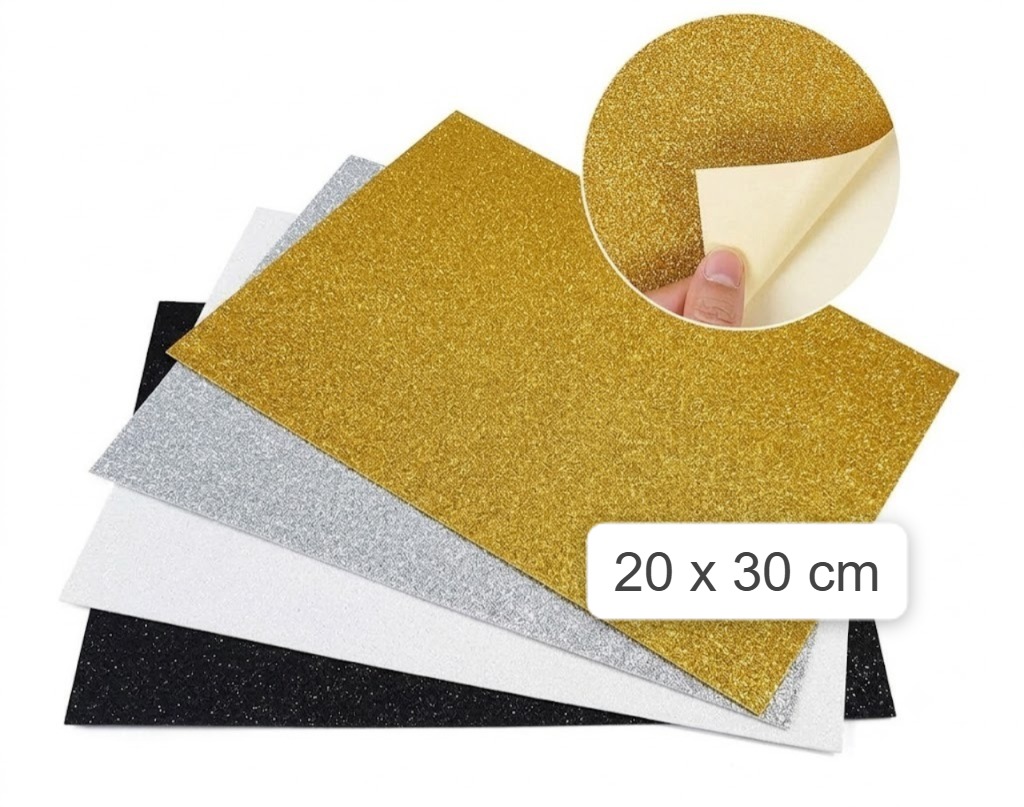 [BOD-272-24] Foami escarchado 8.5 × 11 negro, blanco, dorado, plateado · paquete de 10