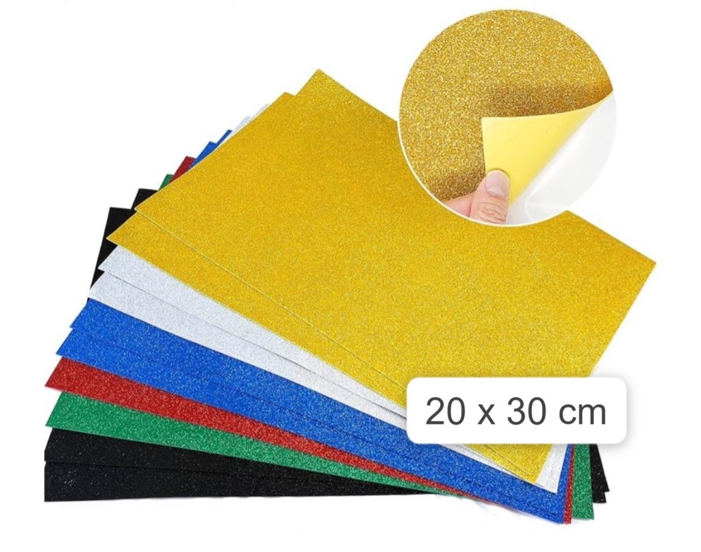 [BOD-272-25] Foami escarchado 8.5 × 11 colores surtidos · paquete de 10