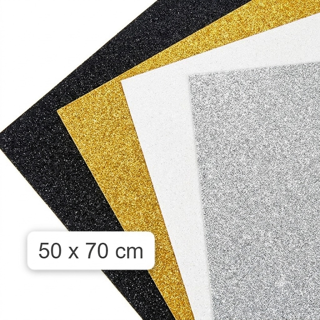[BOD-272-26] Foami escarchado 50 × 70 negro, colores surtidos · paquete de 10